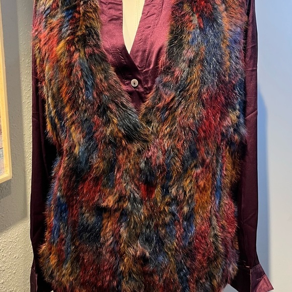 real rabbit furr vest and blouse set by Adore - Picture 2 of 16